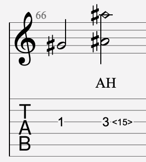 harmonique artificielle tablature