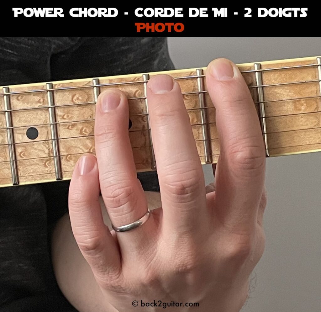 photo power chord corde de mi 2 doigts