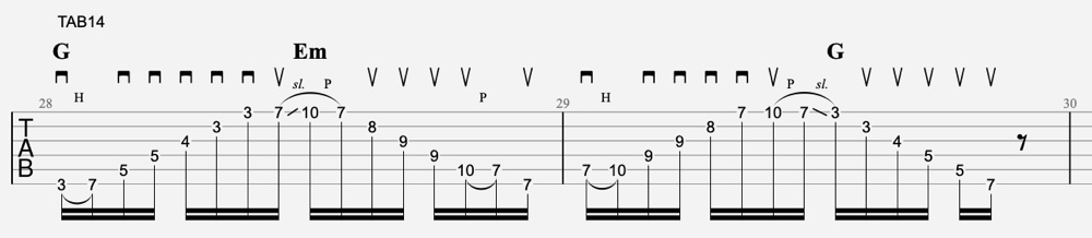 exercice sweeping guitare 13 tablature