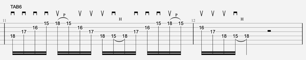 exercice sweeping guitare 5 tablature