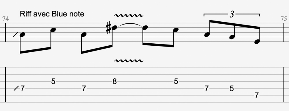 grille blues riff blue note tablature